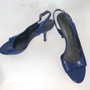 4” Blue Leather Strapped High Heel Sandal
